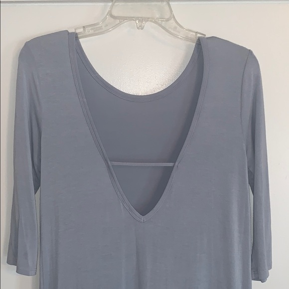 Blue ombré midi length dress with quarter sleeves - Picture 3 of 6